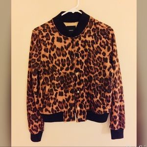 F21 Leopard Bomber Jacket